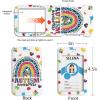 Teacher Retractable Lanyards for Id Badges, Forest ID Holder with Silicone Beaded Lanyard Badge Reel Retractable, Cute Name Tag Work Office Supplies for Men Women Teacher Gifts(Autism Rainbow)