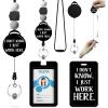 Autism Awareness Lanyards for Id Badges, ID Badge Holder with Silicone Beaded Lanyard Badge Reel Retractable Clip, Cute Lanyard with ID Holder Retractable Keychain Office Name Tag Badge Holder(I Just Work Here)