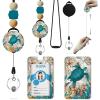 Autism Awareness Lanyards for Id Badges, ID Badge Holder with Silicone Beaded Lanyard Badge Reel Retractable Clip, Cute Lanyard with ID Holder Retractable Keychain Office Name Tag Badge Holder(Sea Turtle)