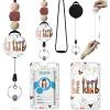 Teacher Retractable Lanyards for Id Badges, Forest ID Holder with Silicone Beaded Lanyard Badge Reel Retractable, Cute Name Tag Work Office Supplies for Men Women Teacher Gifts(Positive)
