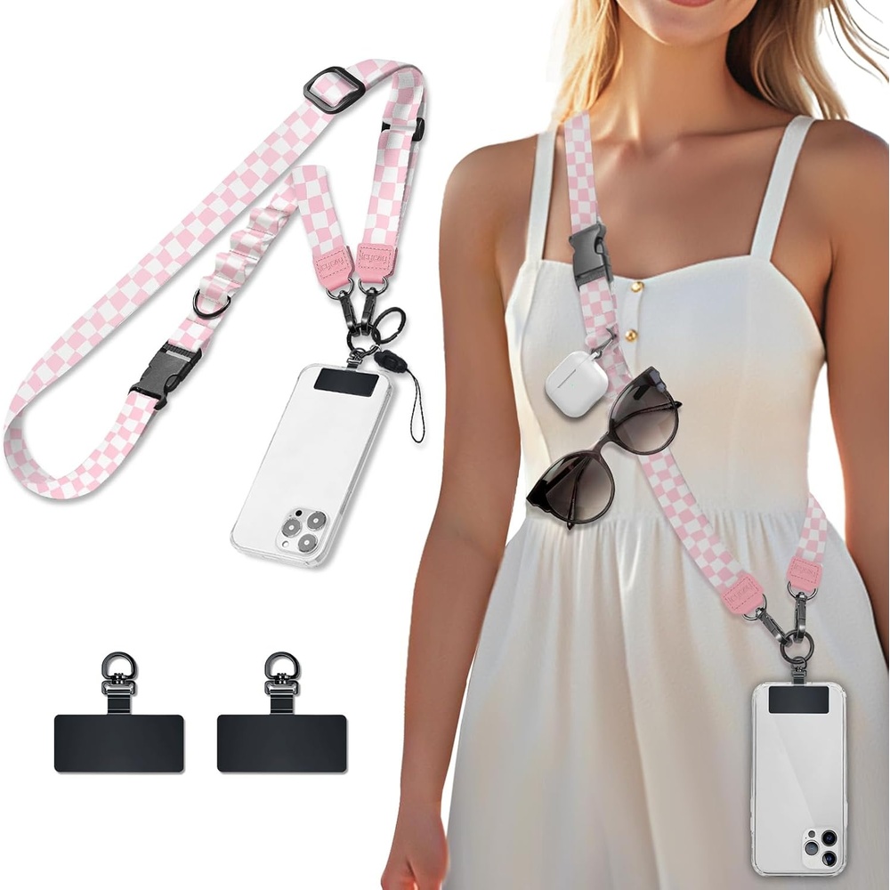 image:imageIcycay Phone Lanyard Crossbody Strap Adjustable Teacher Women CheckeredCheckered Pk