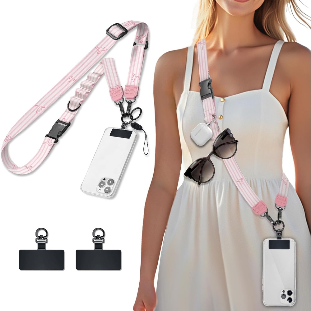 image:imageIcycay Phone Lanyard Crossbody Strap Adjustable Teacher Women CheckeredStriped Pk