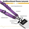 Icycay Phone Lanyard Crossbody Strap Adjustable Teacher Women Checkered(1 Purp)