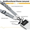Icycay Phone Lanyard Crossbody Strap Adjustable Teacher Women Checkered(1 Silver Gray)