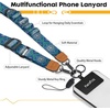 Icycay Phone Lanyard Crossbody Strap Adjustable Teacher Women Checkered(Boho Blue)