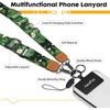 Icycay Phone Lanyard Crossbody Strap Adjustable Teacher Women Checkered(Cat Green Leaf)
