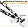 Icycay Phone Lanyard Crossbody Strap Adjustable Teacher Women Checkered(Checkered Black)