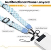Icycay Phone Lanyard Crossbody Strap Adjustable Teacher Women Checkered(Checkered Blue)