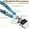 Icycay Phone Lanyard Crossbody Strap Adjustable Teacher Women Checkered(Marble Blue)