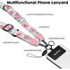 Icycay Phone Lanyard Crossbody Strap Adjustable Teacher Women Checkered(Peony Flower)