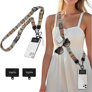 Icycay Phone Lanyard Crossbody Strap Adjustable Teacher Women Checkered(Boho Print)