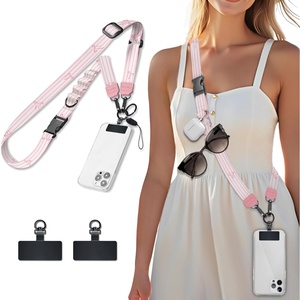 Icycay Phone Lanyard Crossbody Strap Adjustable Teacher Women Checkered(Striped Pk)
